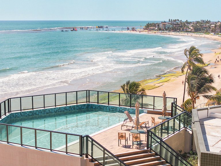 Apartamento com sacada vista mar