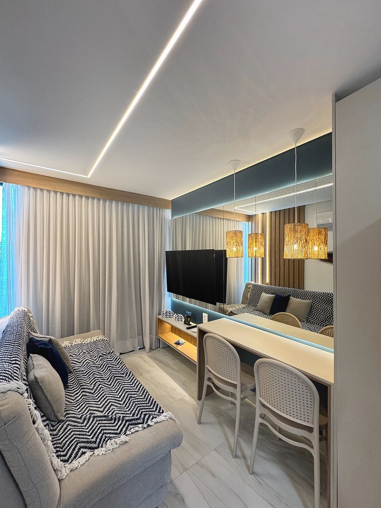 Apartamento com sacada vista mar
