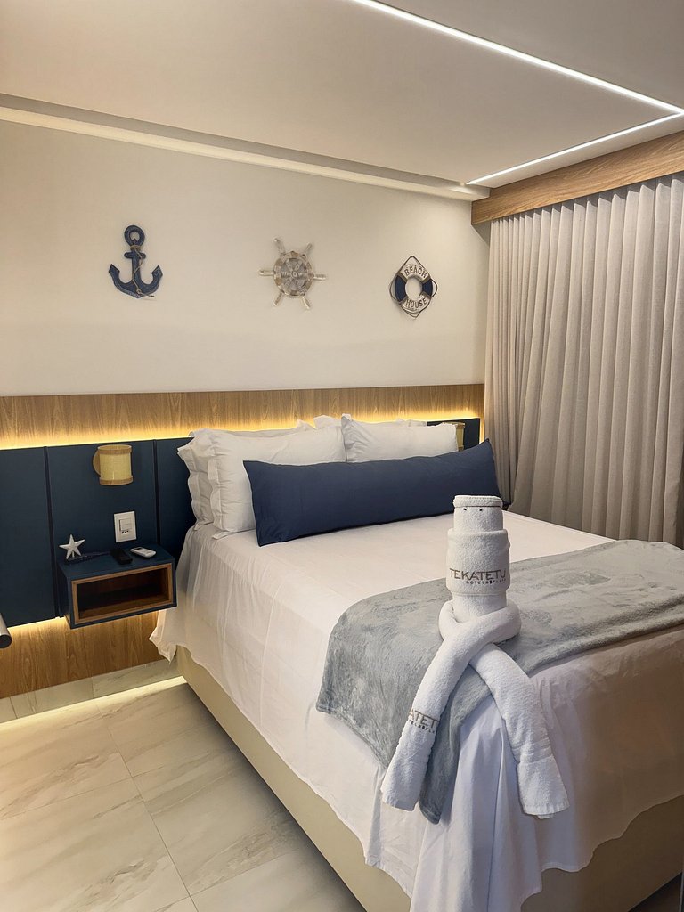 Apartamento com sacada vista mar